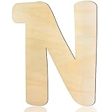 Wooden Letters 8 Inch Wood Letter N 1/5 Inch Thick Cutouts Unfinished Wooden Alphabet Letters for Wall Decor Crafts DIY Painting Birthday Party Nursery Holiday Large Home Decorations