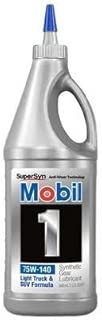 Mobil 1 102490 75W-140 Synthetic Gear Lube - 1 Quart (Pack of 2) - coolthings.us