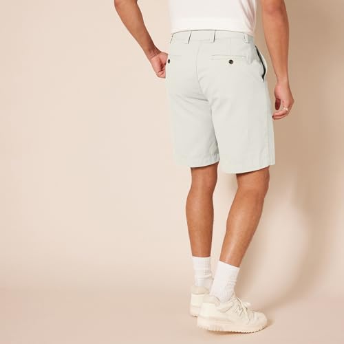 Image of Amazon Essentials Men's Classic-Fit 9 inch Cotton Twill Chino Shorts with Button-Through Pockets