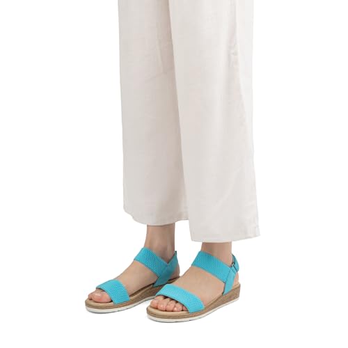 Image of VJH confort Women's Flat Sandals Open Toe Elastic Ankle Strap Slip on Comfy Low Wedge Sandals