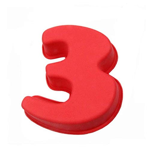 Generic 3 1Pcs Silicone Number Cake Moulds Food Grade Moulds Birthday