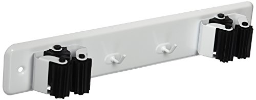 Brinox B70650D - Cuelga escobas con Rodillos, 27,5 x 5 x 4,2 cm, Color Lacado Blanco