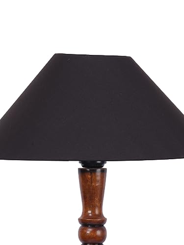 Image of Devansh Black Coolie Cotton Wooden Floor lamp -34