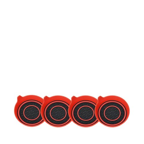 Portavasos para carro en silicona, 4 piezas, rojo miniatura 1