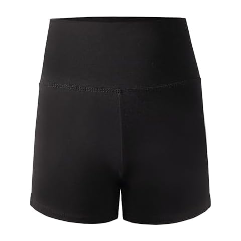 LingTing Dance Shorts for Girls, High Waisted Athletic Gymnastics Shorts (Black) Cover