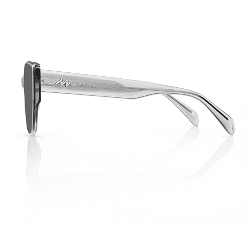 Image of Vintage Cat Eye Sunglasses Trendy Acetate ShadesUV400, Exclusive Brand of EssilorLuxottica, Slate Grey /Pure Gray Polarized 601