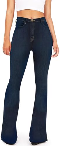 KDF Flare Jeans for Women Womens Blue Women Jeans Bootcut Bell Bottom Jeans High Waisted Stretch...