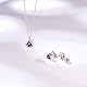 immobird Schmuck Set Damen Februar Natürliche Amethyst Geburtssteine Silber 925 Kette Und Ohrringe Set Rose Design Geschenke für Mama Frauen Februar - Amethyst