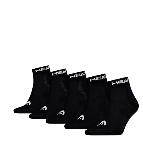 HEAD Unisex All Sports Quarter (zestaw 5 sztuk), czarny, 35-38 EU