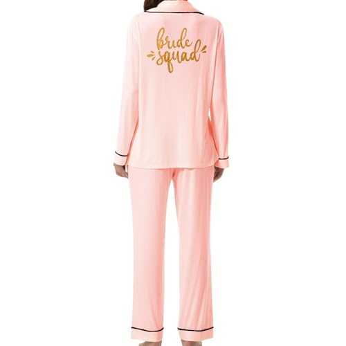 JPHCHSC Pijama Botones De La Mariee Team Bride para Mujer, Conjunto de Pijama De Dama De Honor, Equipo De La Mariee 70