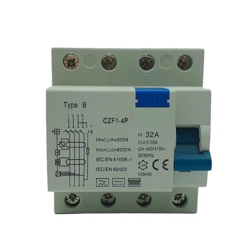 Disjoncteur 4P 16A 100mA classe AC interrupteur différentiel quadripolaire