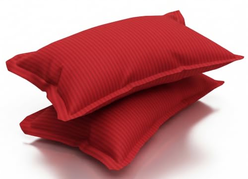Image of Satin Striped Glace Cotton Double bedsheet with 2 Pillow Cover | Soft & Smooth Finish | Double Bed bedsheet 90 x 90 Inch | Pillow Cover 18 x 28 Inch | Breathable, Fade Resistant