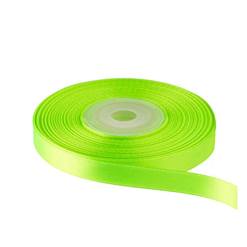 Image of Solid Color Double Faced Apple Green Satin Ribbon 3 /8 inch X 25 Yards, Ribbons Perfect for Crafts, Wedding Decor, Bow Making, Sewing, Gift Package Wrapping and More