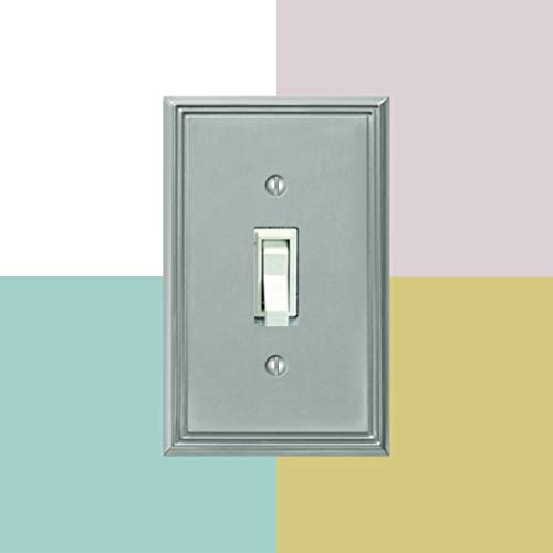 Plaque triple interrupteur bascule acier nickel brossé AmerTac 77tttbn