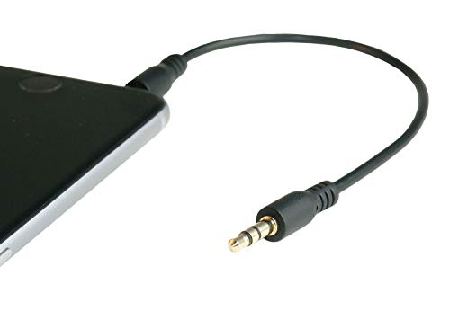 Valonic Short Audio Cable - 0.6Ft - 3,5Mm - Aux Cord For Car, Tv Or Phone - Male To Male - Black #TOP2