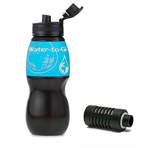 Water to GO Water Purifier Filter Bottle (Blue 25oz/75cl) - Perfect for Hiking Camping Travel and Survival Water to GO Water Purifier Filter Bottle (Blue 25oz/75cl) - Perfect for Hiking Camping Travel and Survival
