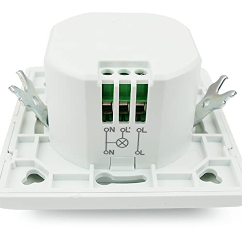 BeMatik - Bewegungsmelder Wand eingebettet 80x80mm mit Steuerung der Licht Zeit und Entfernung