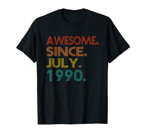 Awesome Since July 1990 Birthday Gifts Men Women Vintage Camiseta