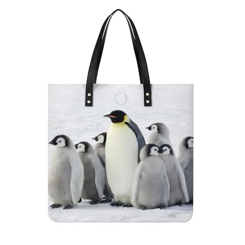 Sac shopping pingouins grand tote bag femme en tissu pour vos voyages et courses quotidiennes