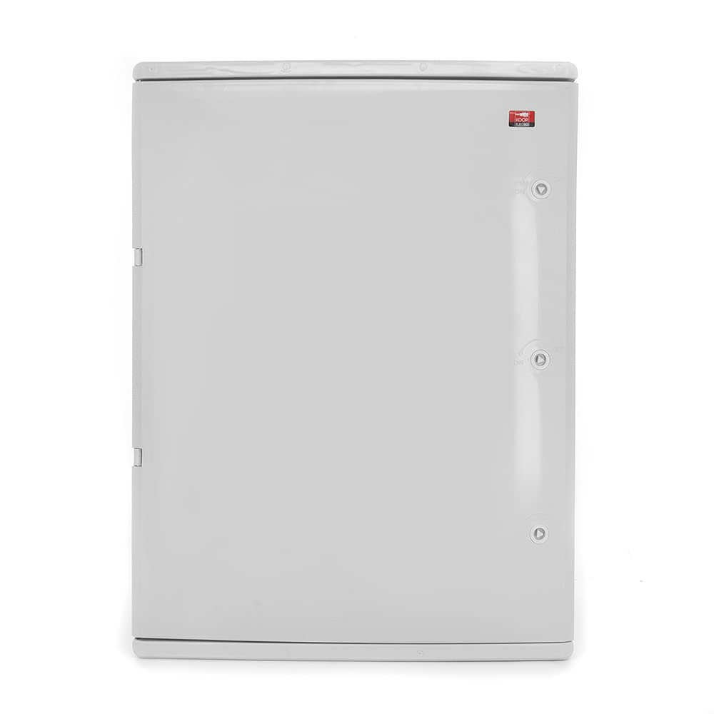 Armario de distribución ABS con cerradura puerta con junta perimetral 600 x 800 x 260 cm, carcasa industrial IP65 con placa de montaje galvanizada