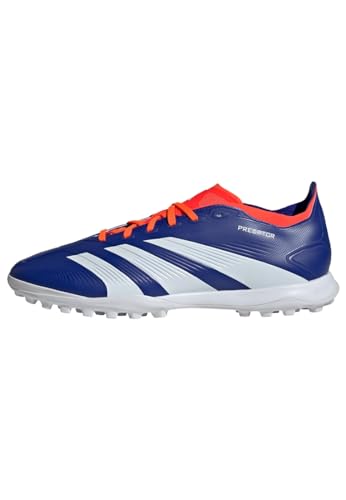 adidas Predator League Football Boots Turf, Zapatos de fútbol para césped Unisex Adulto, Lucid Blue/FTWR White/Solar Red, 42 EU