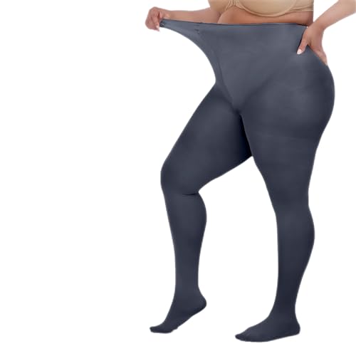 Image of LISSELE Opaque Plus Size Tights for Women - Microfiber, Run Resistant Toe Plus Size Stockings - Footed Tights Pack, 1X-8X