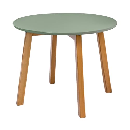 POSNORD Table Basse Ronde Vert Olive 60 cm – Plateau Verni en MDF avec Pieds en Bois de Hêtre, Design Scandinave Idéale pour Salon