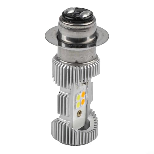 LED Headlight Bulb P15D for Motorcycle, Truck, SUV, Boat - 6000 Lumens High Low Beam, Aviation Aluminum Alloy Housing, IP67 Waterproof, Compatible with DC 9V-96V(White and Yellow)