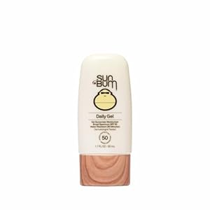 Sun Bum Daily SPF 50 Clear Gel Face Sunscreen – Broad Spectrum Moisturizing Facial Sunscreen with Vitamin E – Vegan and Hawaii 104 Act Compliant (Without Octinoxate & Oxybenzone) – Travel Size 1.7 oz