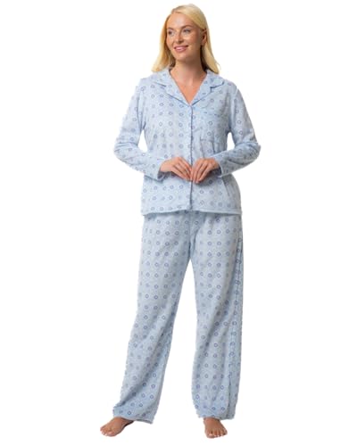 Pyjama femme polaire rose bleu Suzy & Me imprimé géométrique