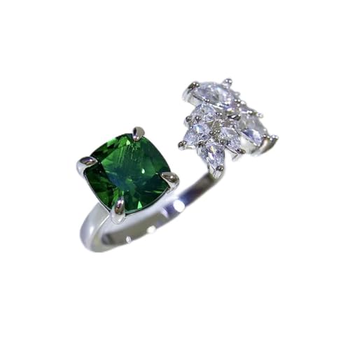 Bague émeraude en argent ajustable résolvant le problème de taille de doigt