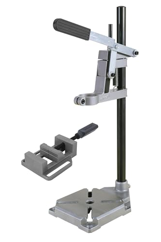 wolfcraft Bohrständer mit Schraubstock - 3406301 - praktisches Set zum exakten Bohren von Flächen, Rundmaterial, Leisten