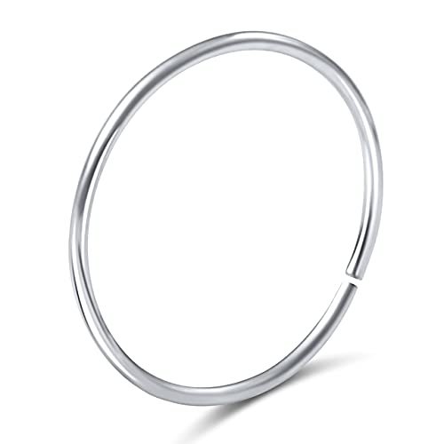 925 Sterlilng Silver Cute Nose Ring - Hoop Helix Tragus Piercing, 24 G - Gauge with 7mm Diameter Handmade Jewelry