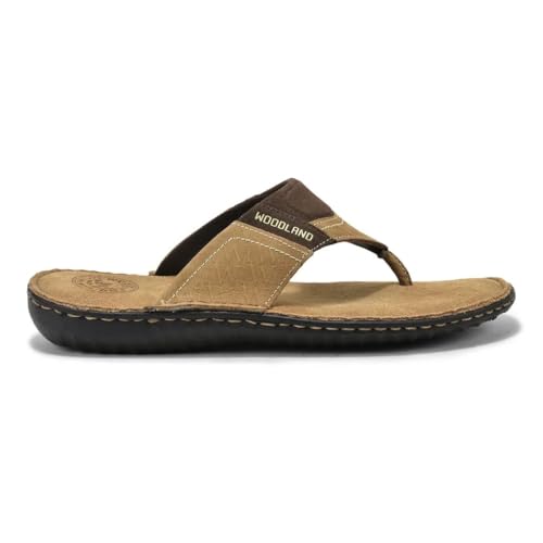 Image of Woodland Men Casual Camel Slippers