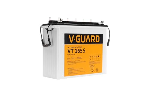 Image of V-Guard VT 165S Inverter Battery |Tubular Technology| High Backup Performance | 154Ah@C20 Capacity | 2.5 + 2 Year Warranty