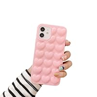 DMaos Custodia per iPhone 17 Pro da donna, cover in gel 3D Pop Bubble Heart Kawaii, carina per iPhone17 Pro 6,3 pollici, argento