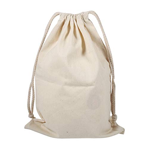 Bolsa de pan, bolsas de algodón, bolsa de tela, bolsa de ropa de almacenamiento con cordón de algodón liso para el hogar, bolsa para viajes, uso doméstico(22 * 28cm)