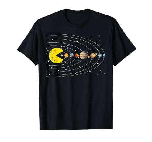 Sun Eating Planets Gaming Space Galaxy Gamer Men Boys Kids T-Shirt