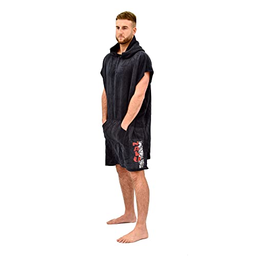 Nalu Adults Microfibre Hooded Towel Robe for Beach Swimming Changing, Multi-coloured