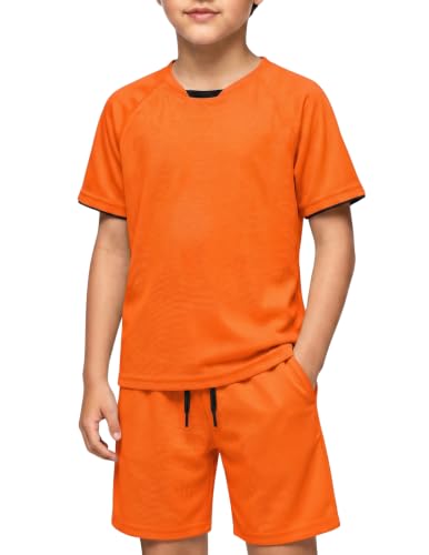 Image of Arshiner Boys Loose Athletic Set Crew Neck T-Shirt & Mesh Short 4-13 Years