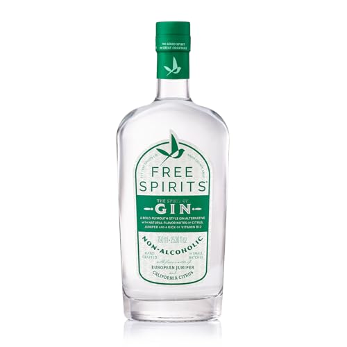 Free Spirits Non-Alcoholic Gin Spirit - Award Winning Gin Alternative - Low Calorie, Vegan, Gluten-Free with B-Vitamins - Natural Ingredients for Delicious Cocktails - 750 ml Bottle