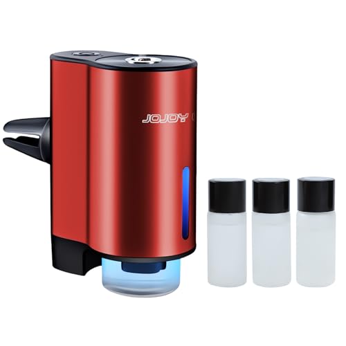 Image of 2024 Smart Air Freshener & Diffuser, 3-Mode Adjustable Rechargeable Ultrasonic Atomizer, Car Scent Diffuser with 3 Fragrance Bottles, Red