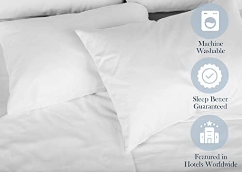 Feather/Down-Proof, 100% Cotton, Pillow Protector - Reduce Pokes with Hypoallergenic, Breathable, Machine Washable, Quiet, Soft Covers - Zippered Enclosure & Machine Washable (1, Jumbo)