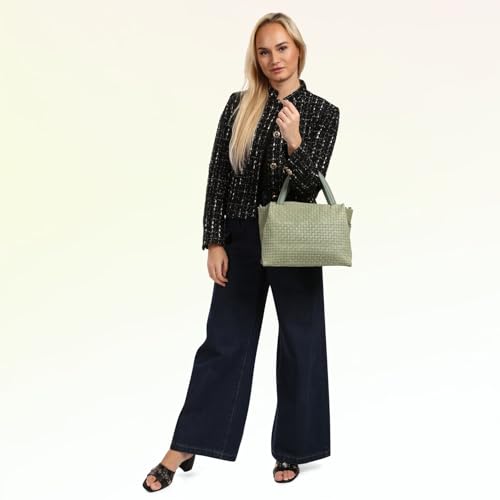 Sac à main en cuir vert clair OTT856HL2 compact et spacieux - 2