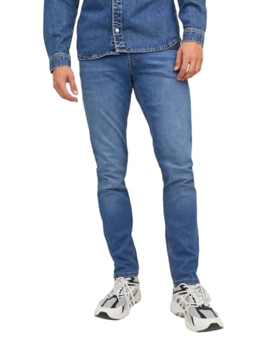JACK & JONES Genn Original Herren-Jeans, schmale Passform, Stretch-Stoff, ganztägigen Komfort, geknöpfter Hosenschlitz, blau, 28 W/30 L JACK & JONES Genn Original Herren-Jeans, schmale Passform, Stretch-Stoff, ganztägigen Komfort, geknöpfter Hosenschlitz, blau, 28 W/30 L