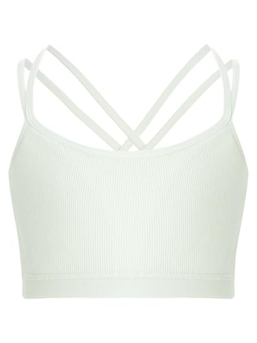 YiZYiF Kids Girls Puberty Underwear Wireless Sports Training Bra Seamless Camisole Vest for Dance Sports