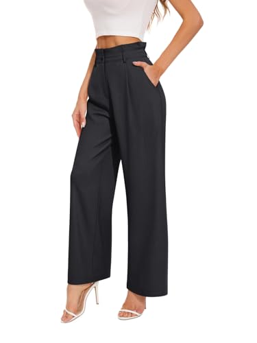NIMIN Dress Pants for Women, High Waisted Wide Leg Trousers, Business Casual Work Pants