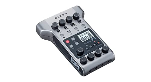 ZOOM P4 PodTrak – Mobiler Podcast-Recorder und Mixer mit 4 XLR Mikrofoneingängen & USB-Interface für Studio, Interview & Livestream