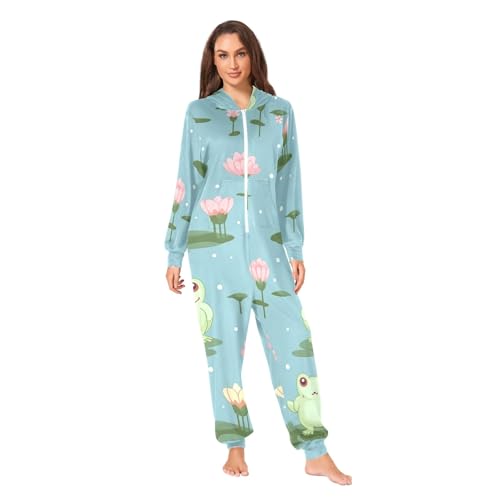 Pijama de rana azul de Navidad el regalo divertido de felpa suave para hombres y mujeres