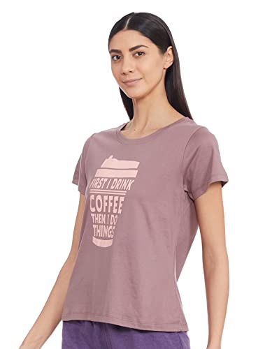 Image of Clovia Women's Animated /Cartoon Regular Fit Sleepwear T-Shirt